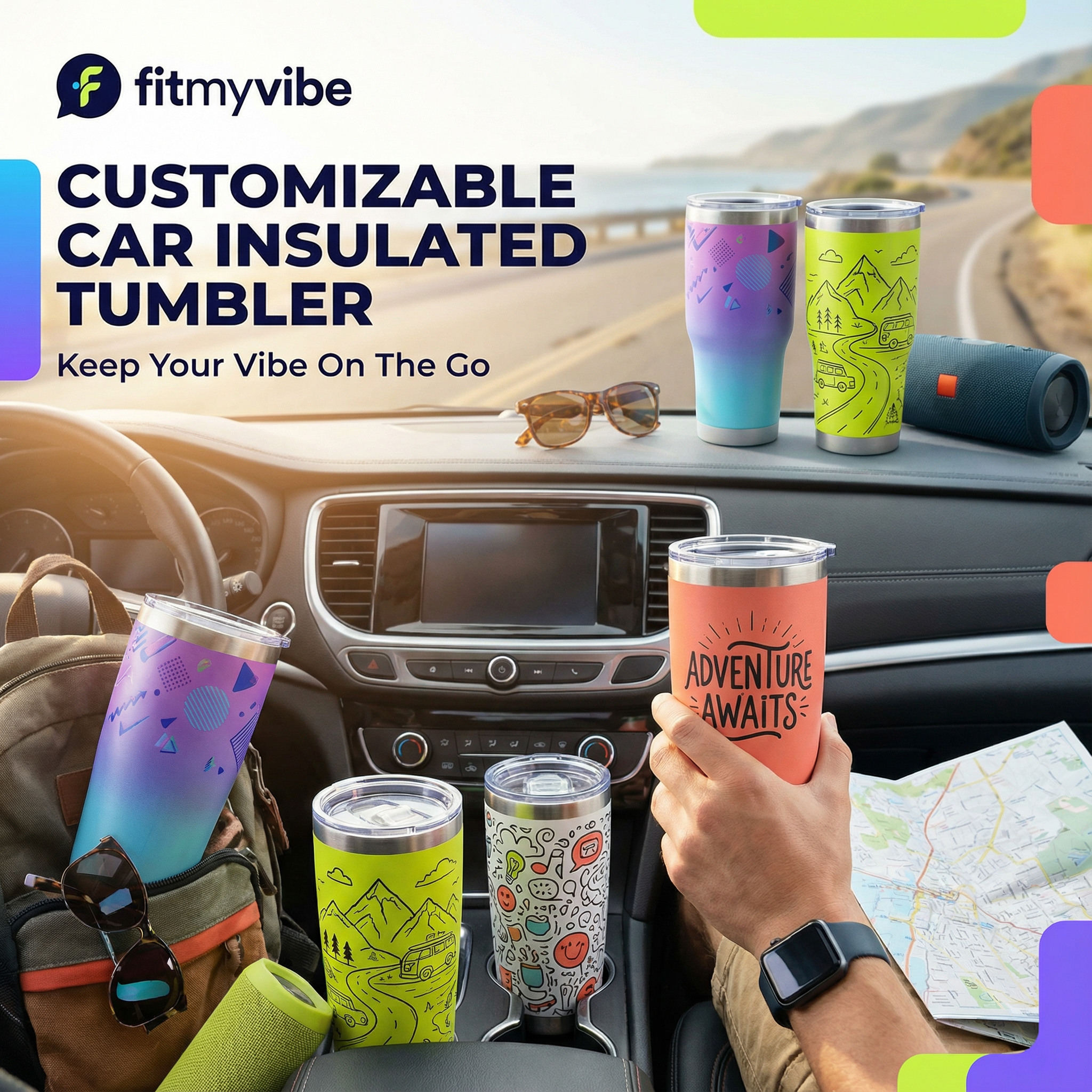 Customizable Car Insulated Tumbler