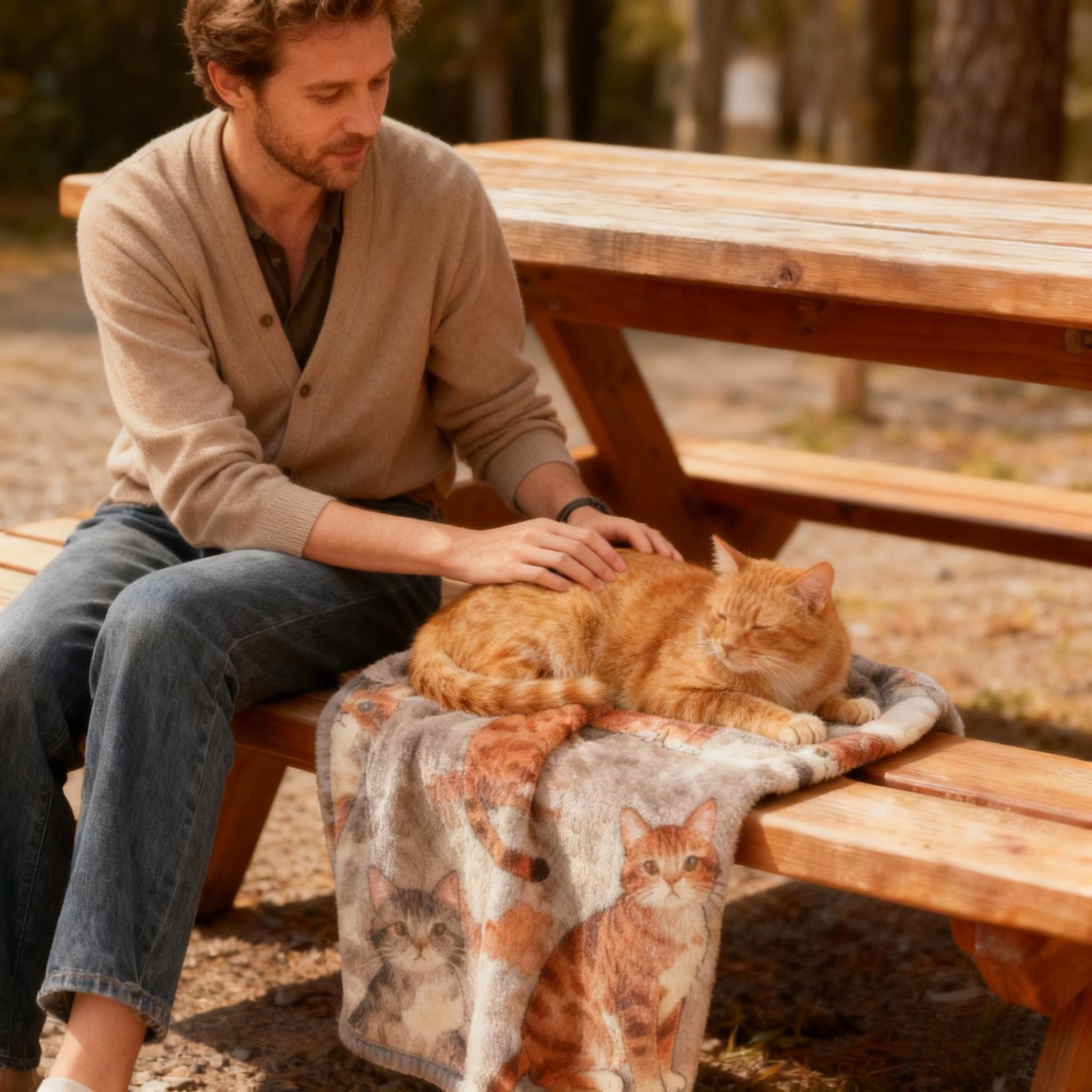 Home Aesthetic Pet Blanket Personalized Full Pet Image 290g Flannel 4 Sizes Ultra Soft Warm Machine Washable Cozy Cat Blanket for Emotional Connection