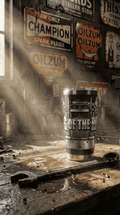 Faux Laser Engraved Trucker Tumbler - 20/30/40oz Stainless Steel Travel Mug - "Diesel Power" Industrial Design - Rugged Gift for Men
