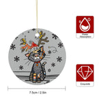 Reindeer Kitten Ornament - Ceramic Decor