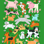 Dog Pattern Blanket - Jacquard Woven