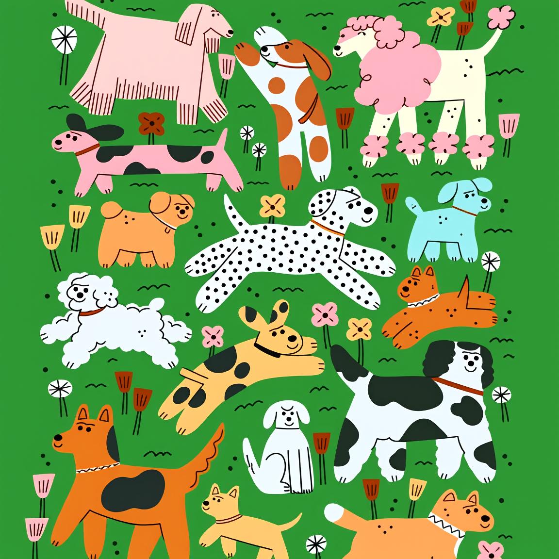 Dog Pattern Blanket - Jacquard Woven