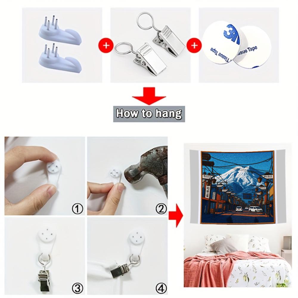 Wall Tapestry Blue Mount Fuji Japanese Street Scene With Snowy Mountain And Traditional Signs For Living Room Decor Cultural Charm Decorative Camping Picnic Chair Blanket Set Christmas Tree Ceramic Mug Straw artistic style