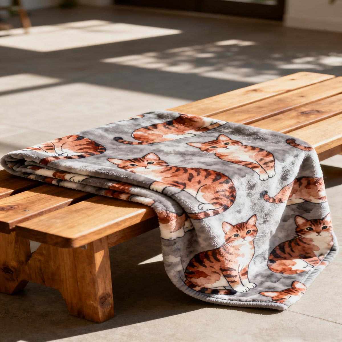 Home Aesthetic Pet Blanket Personalized Full Pet Image 290g Flannel 4 Sizes Ultra Soft Warm Machine Washable Cozy Cat Blanket for Emotional Connection