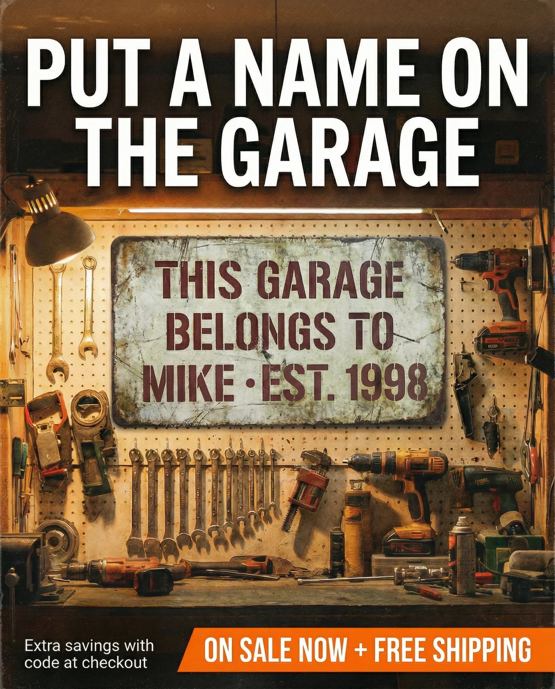 This Garage Belongs to a Hardworking Man | Personalized Metal Sign