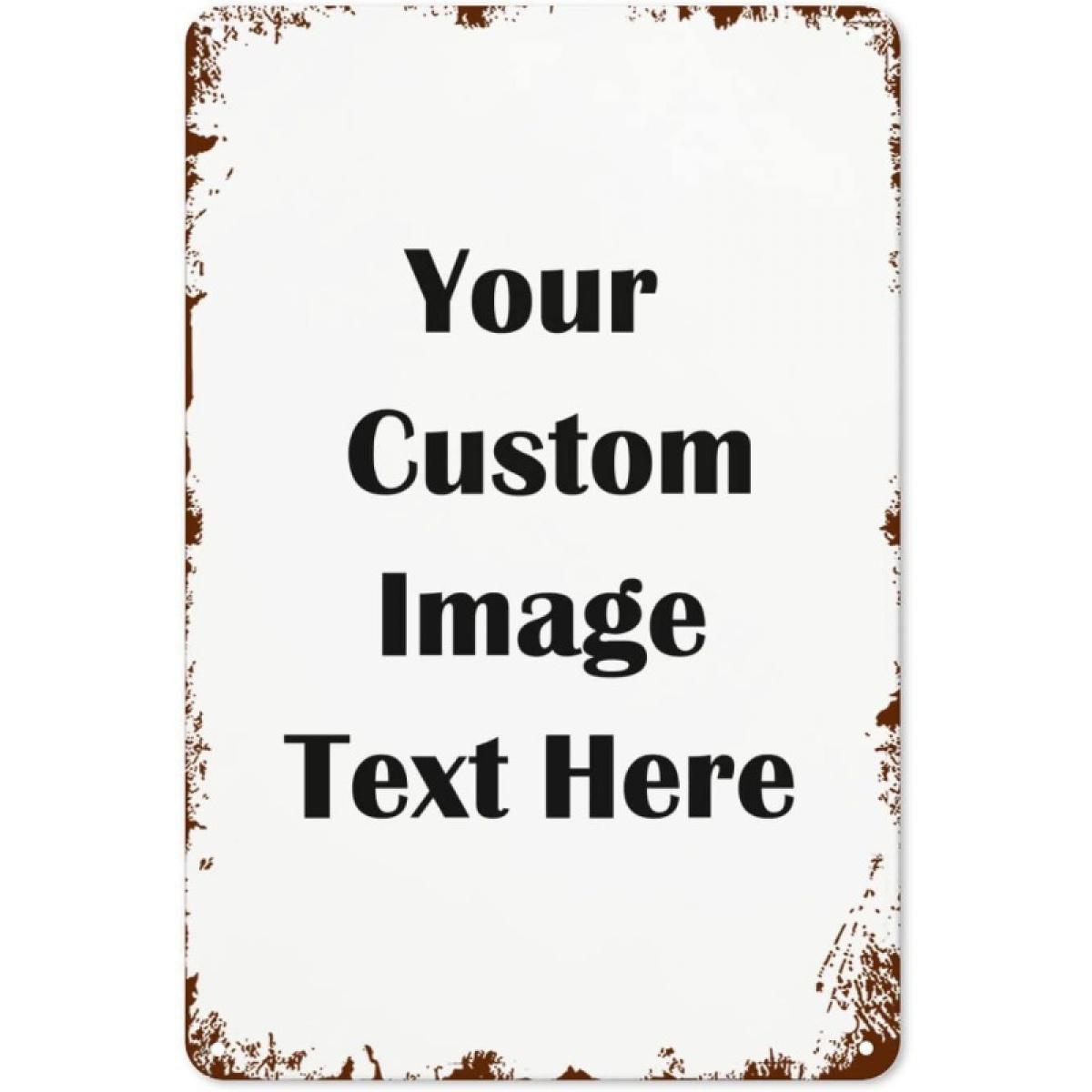 Custom Vintage Tin Personalize with Your Image Text or Logo Perfect for Home Office Bar Decor Gifts Durable 8x12 Wall Art Retro Iron Sheet s Cast Iron Camping Picnic Chair and Blanket Set Christmas Tree Ceramic Mug Straw