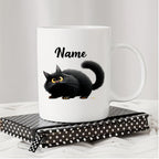 Custom Black Cat Mug - Ceramic Gift Cup