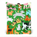 Dog Pattern Blanket - Jacquard Woven