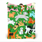 Dog Pattern Blanket - Jacquard Woven