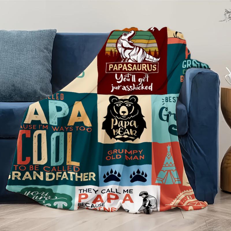 Papasaurus Blanket - Soft Flannel Throw