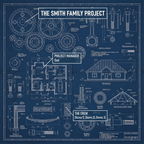 Custom "Family Blueprint" Fleece Blanket - Personalized Names Architectural Design - Navy Blue Sherpa Throw - Unique Gift for Husband & Dad