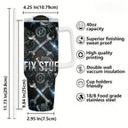 Faux Laser Engraved Mechanic Tumbler - 20/30/40oz Stainless Steel Travel Mug - "Diesel Power" Industrial Design - Rugged Gift for Men