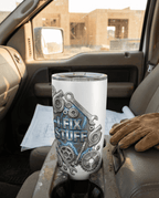 Faux Laser Engraved Mechanic Tumbler - 20/30/40oz Stainless Steel Travel Mug - "Diesel Power" Industrial Design - Rugged Gift for Men