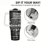 Faux Laser Engraved Trucker Tumbler - 20/30/40oz Stainless Steel Travel Mug - "Diesel Power" Industrial Design - Rugged Gift for Men
