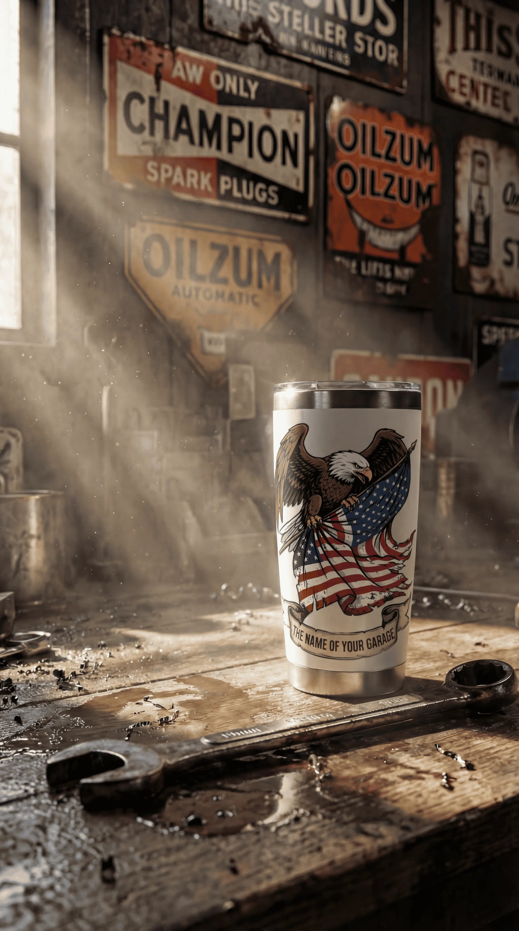 20oz patriotic stainless steel coffee cup for men