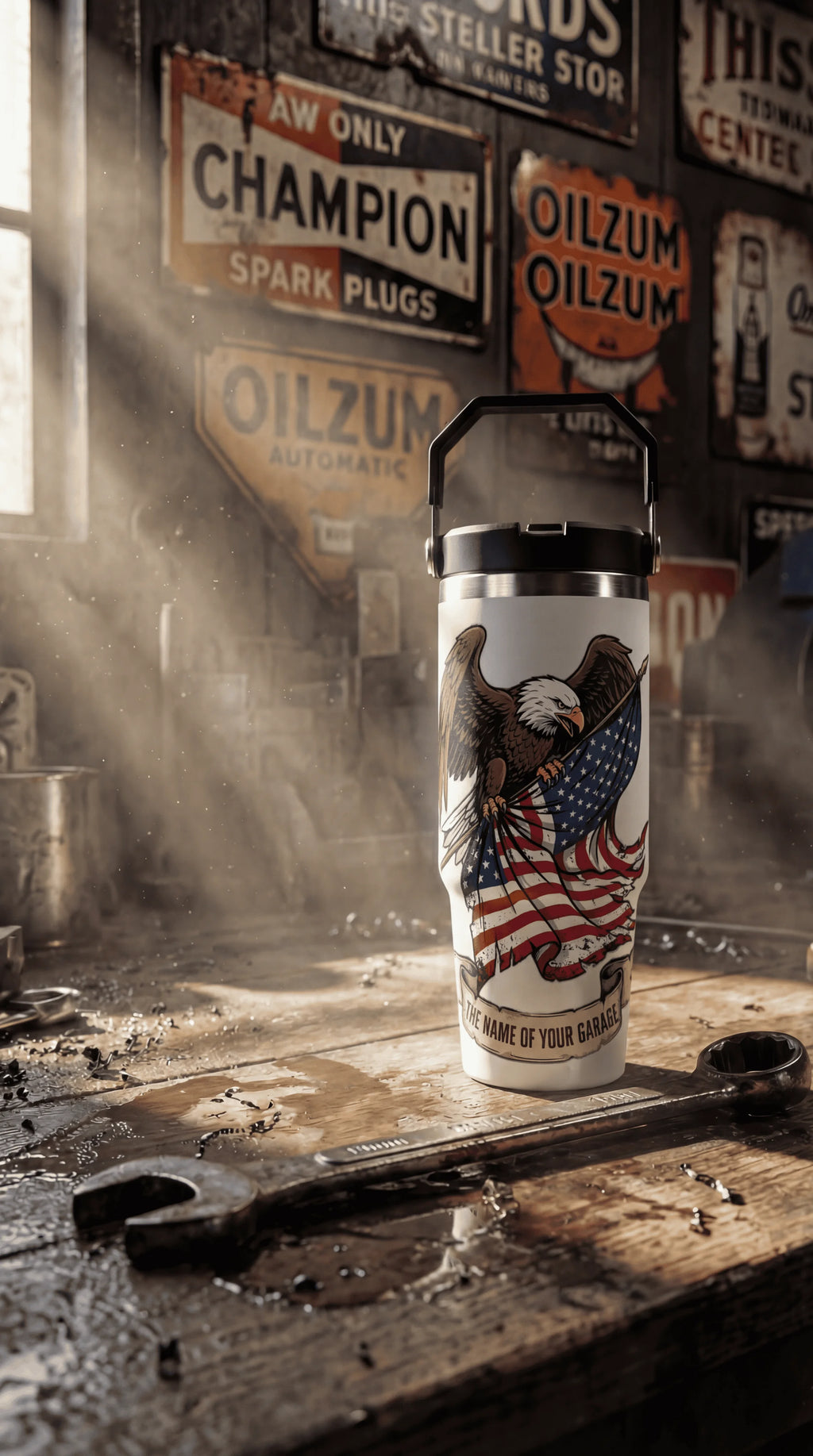 30oz patriotic stainless steel coffee cup for men