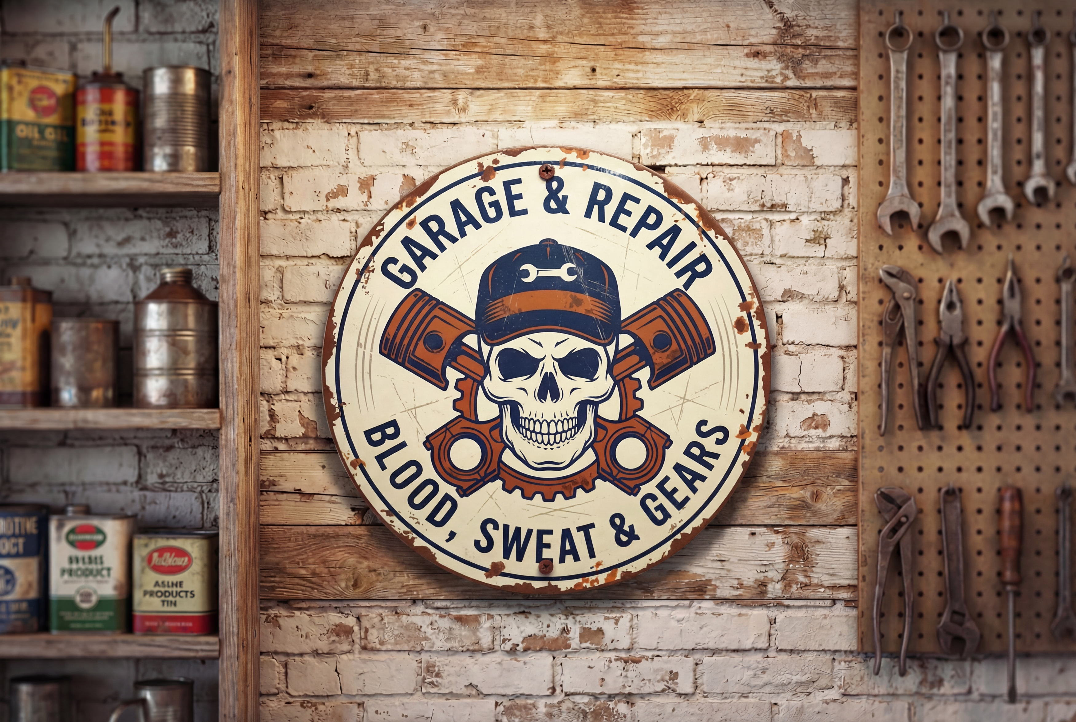 Personalized "Heritage Garage" Metal Sign - Custom Name & Year - Vintage Auto Repair Shop Decor - Heavy Duty Aluminum Gift for Mechanics