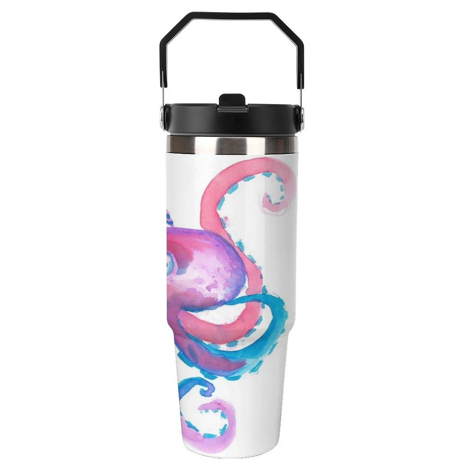 Large Capacity Car Cup Obstruct with Octopus Design Secure Handle for Easy Transport Ideal for Long Drives and Extended TripsCar cup-thermal mug-customizable patterns Camping Picnic Chair Blanket Setthermal mug Christmas Tree Ceramic Mug Straw