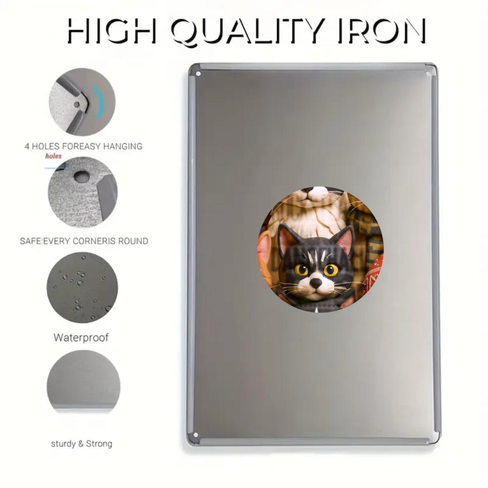 1pcs Iron sheet painting Cat Family Wall Art Decor Winter Hats And Scarves Pattern For Home Indoor Decoration Adorable Feline Fashions Cozy Touch Playful Whimsical Addition Camping Picnic Chair Blanket Set Christmas Tree Ceramic Mug with Straw