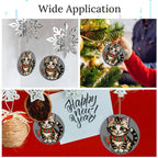 White Cat Ornament - Festive Ceramic