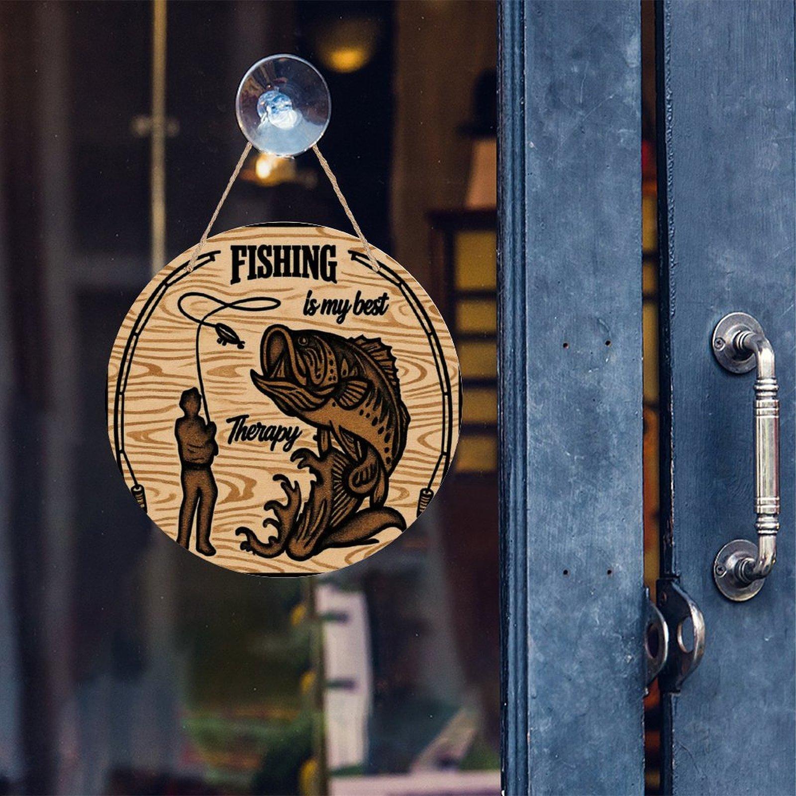 Fishing Wall Art - Round Wood Plaque