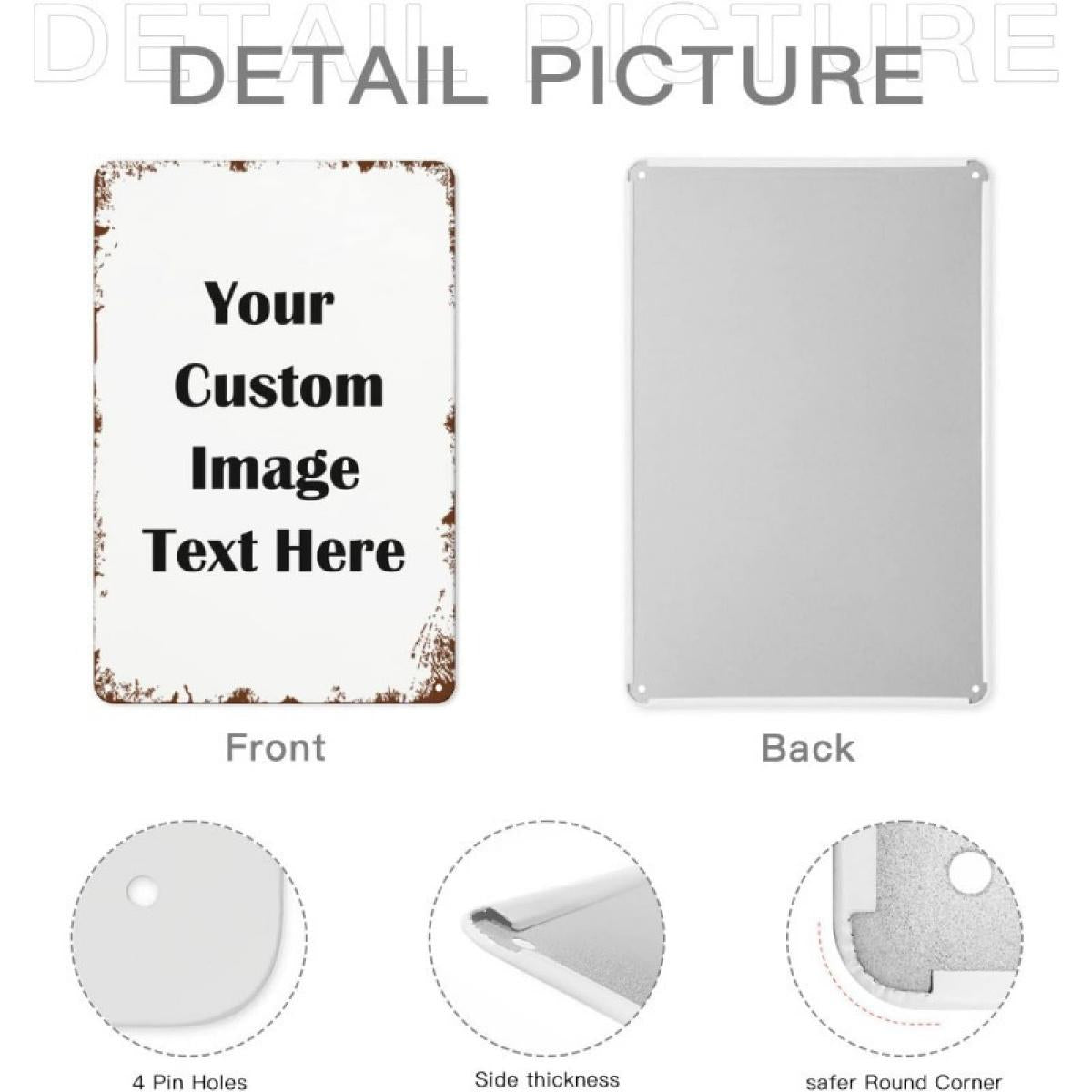 Custom Vintage Tin Personalize with Your Image Text or Logo Perfect for Home Office Bar Decor Gifts Durable 8x12 Wall Art Retro Iron Sheet s Cast Iron Camping Picnic Chair and Blanket Set Christmas Tree Ceramic Mug Straw