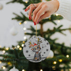 Reindeer Kitten Ornament - Ceramic Decor