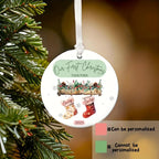 1pc Personalized Couple's Bauble - Custom Names & Year - Elegant White & Golden/Red First Christmas Keepsake Gift for Newlyweds, Engaged Couples, 1st Year Together - Durable Wedding/Anniversary Ornament with Hanging Loop Camping Picnic Chair and Blanket S