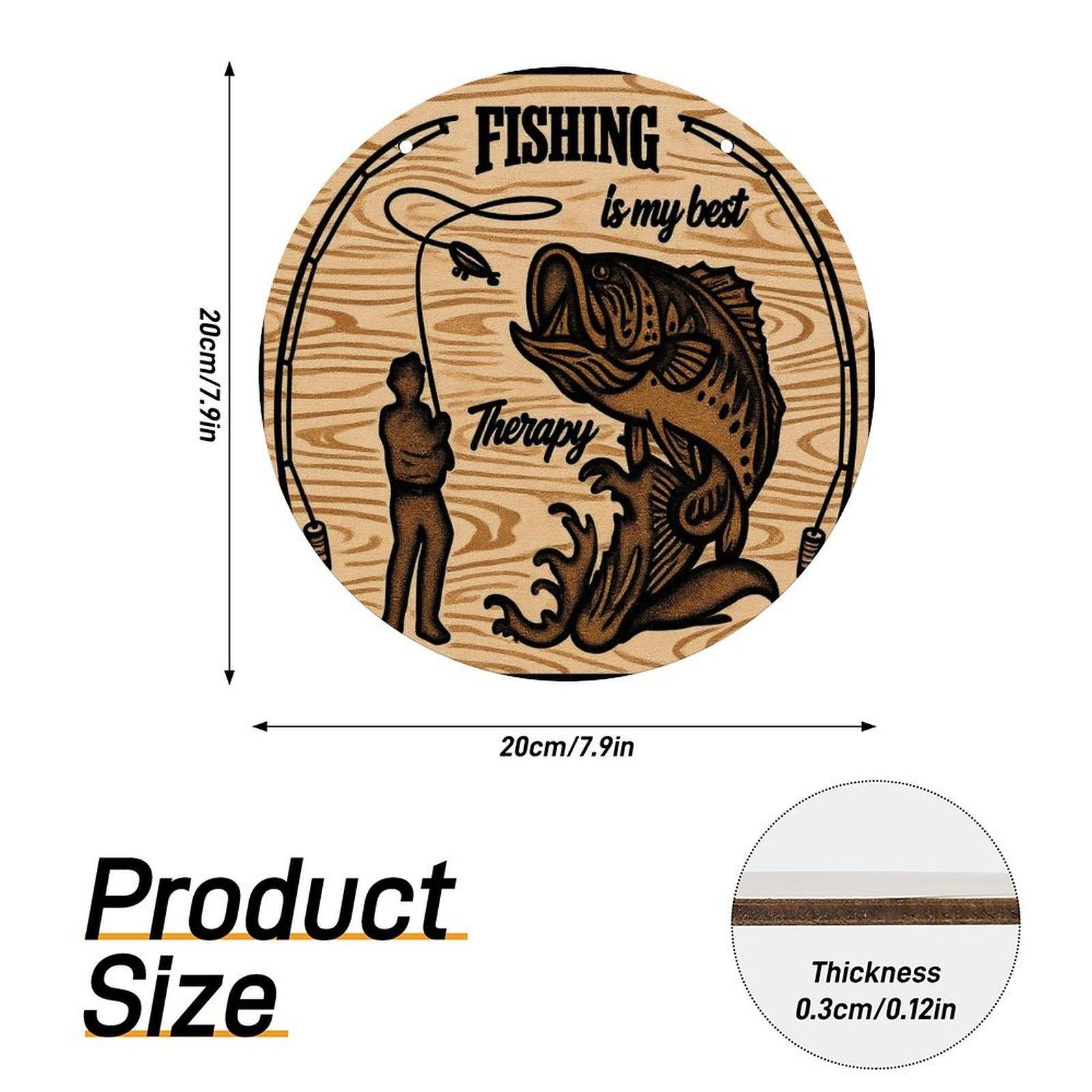 Fishing Wall Art - Round Wood Plaque