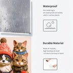 Cat Family Metal Sign - Whimsical Wall Decor