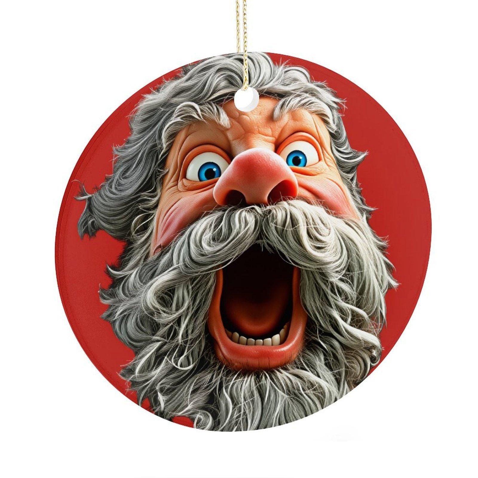 Christmas Ceramic Old Man Head Pendant Reusable Holiday Decoration Festive Decor for Christmas s Home Cars & Bags Unique Festive Theme Ceramic Ornament for Holiday Cheer Camping Picnic Chair and Blanket Set Mug with Straw
